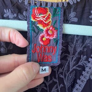 Johnny Was Dark Purple Embroidered Blouse